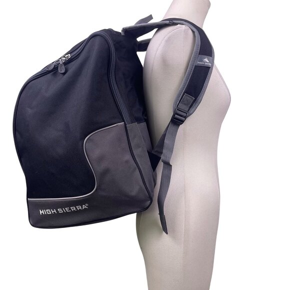 High Sierra Unisex Black Polyester Multi-Zipper Ski Snowboard Boot Bag Backpack - Picture 9 of 10